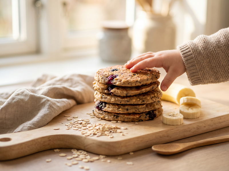 Banan-havregrødskager uden sukker – sund snack børn elsker